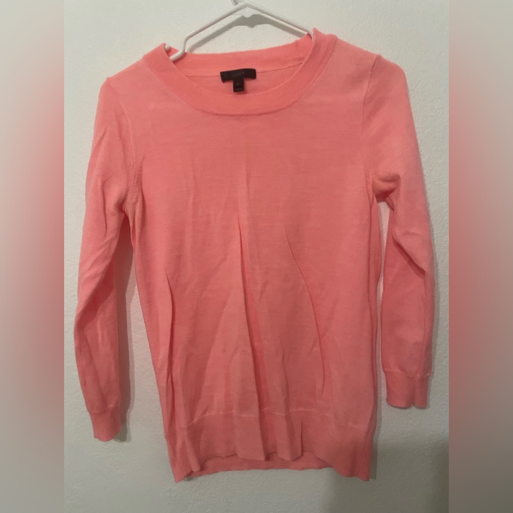 J. Crew peach 100% wool Women's Sweater, small EUC